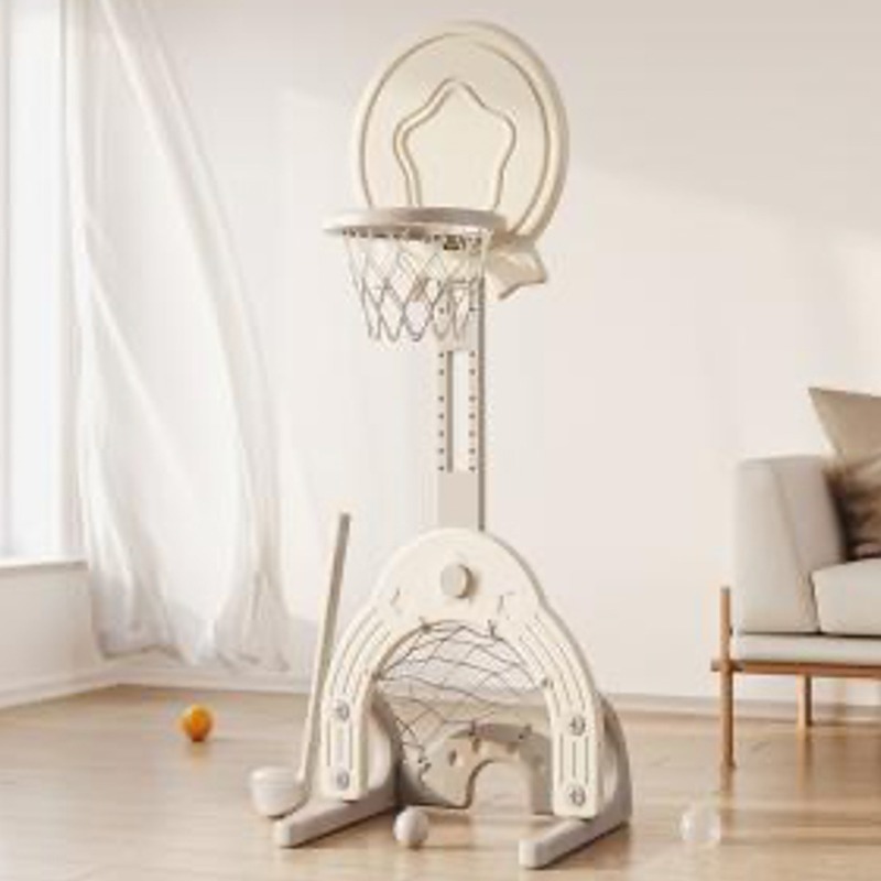 Panier de basket et but de hockey/foot 2-en-1 réglable pour enfants