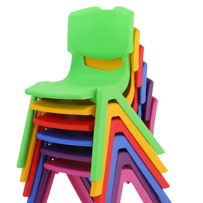 Chaises pour enfants en plastique empilables, couleurs vives
