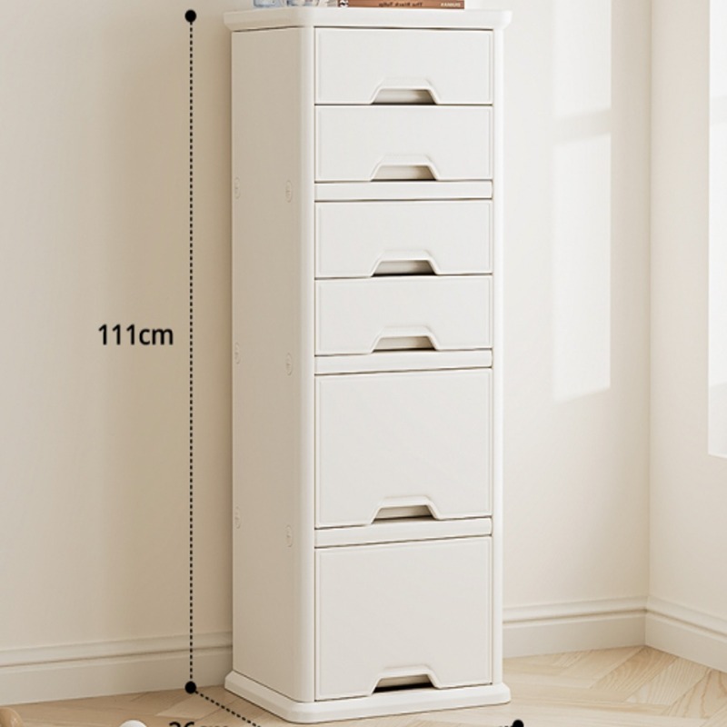 Commode/Tour de rangement haute à 6 tiroirs en plastique blanc pour chambre d'enfant