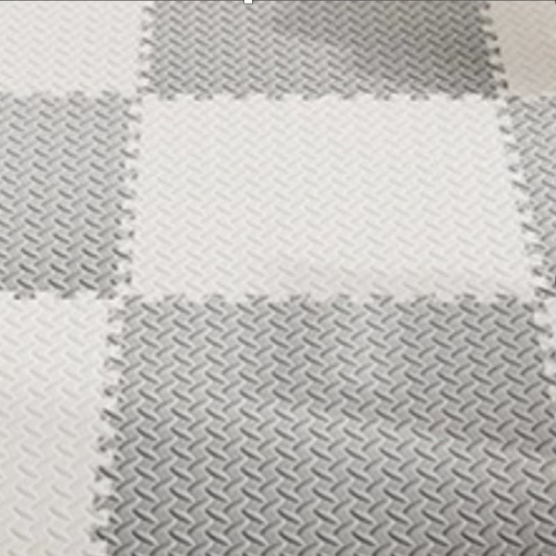 Dalles/Tapis de sol emboîtables en mousse, bicolores à motif texturé 4 pièces = 1m²