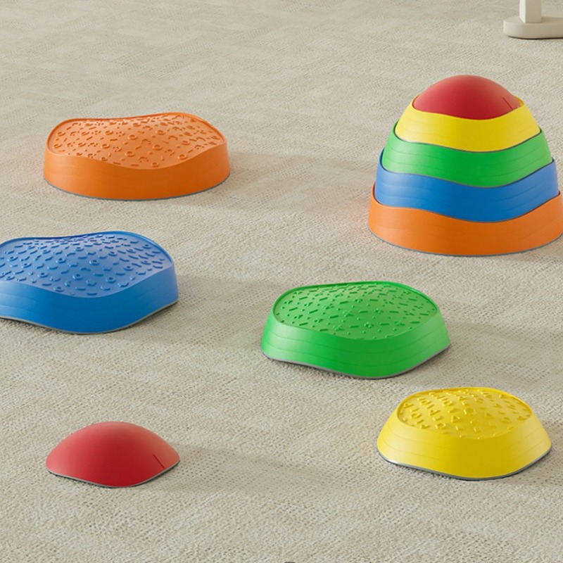 Lot de pierres de rivière/Galets d'équilibre empilables et antidérapants pour entraînement sensoriel