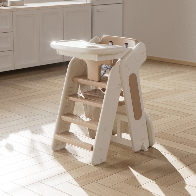 Chaise haute évolutive/transformable pour bébé avec tablette, style échelle d'apprentissage