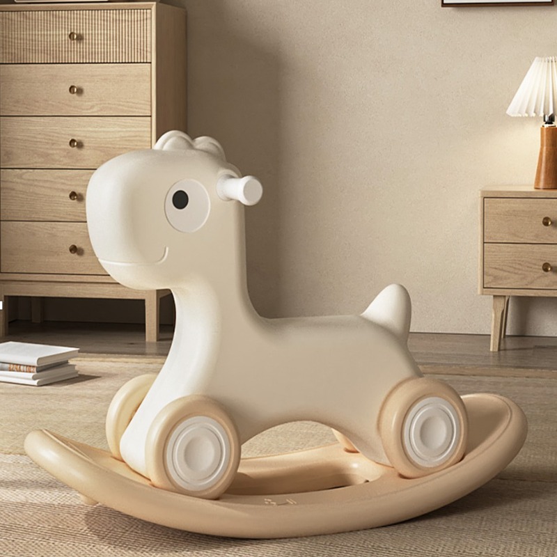 Cheval à Bascule Enfant 2-en-1 et Porteur à Roues