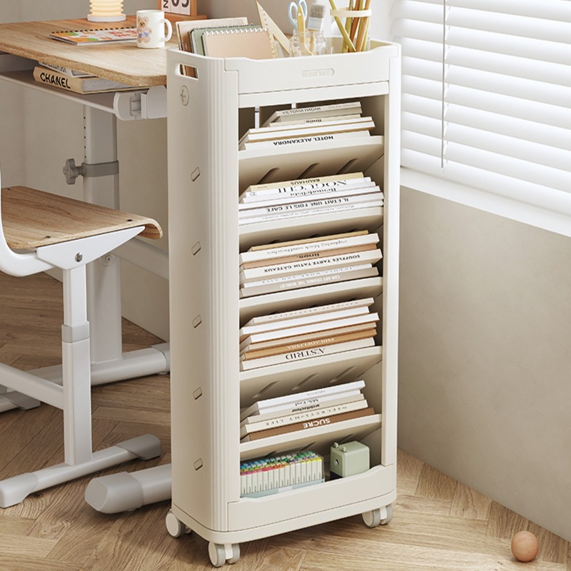 Chariot/Tour de rangement mobile vertical pour livres et fournitures scolaires